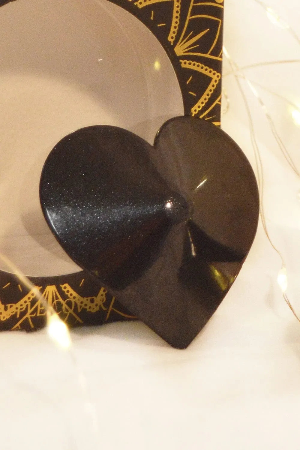 Nipple Cover Métal Noir Coeur Réutilisable