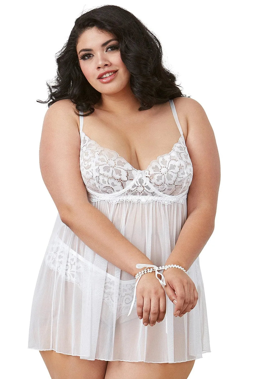 Nuisette Grande Taille Blanche