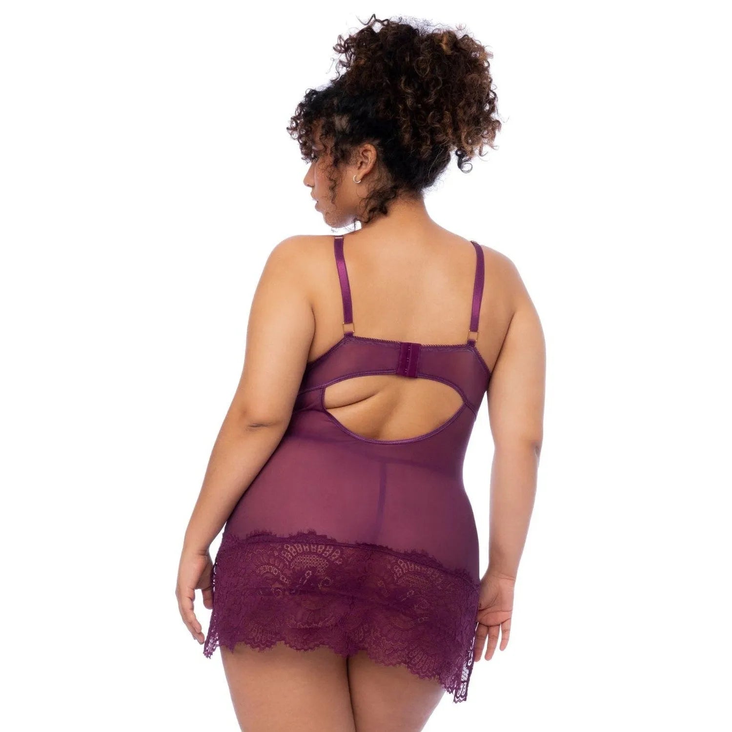Nuisette Grande Taille Dentelle Cils Sensuelle