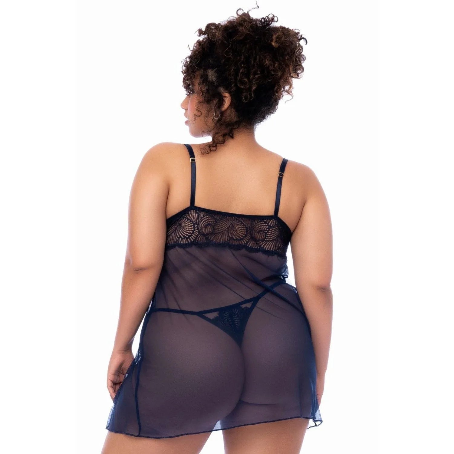 Nuisette Grande Taille Dentelle Transparente Avec Armatures