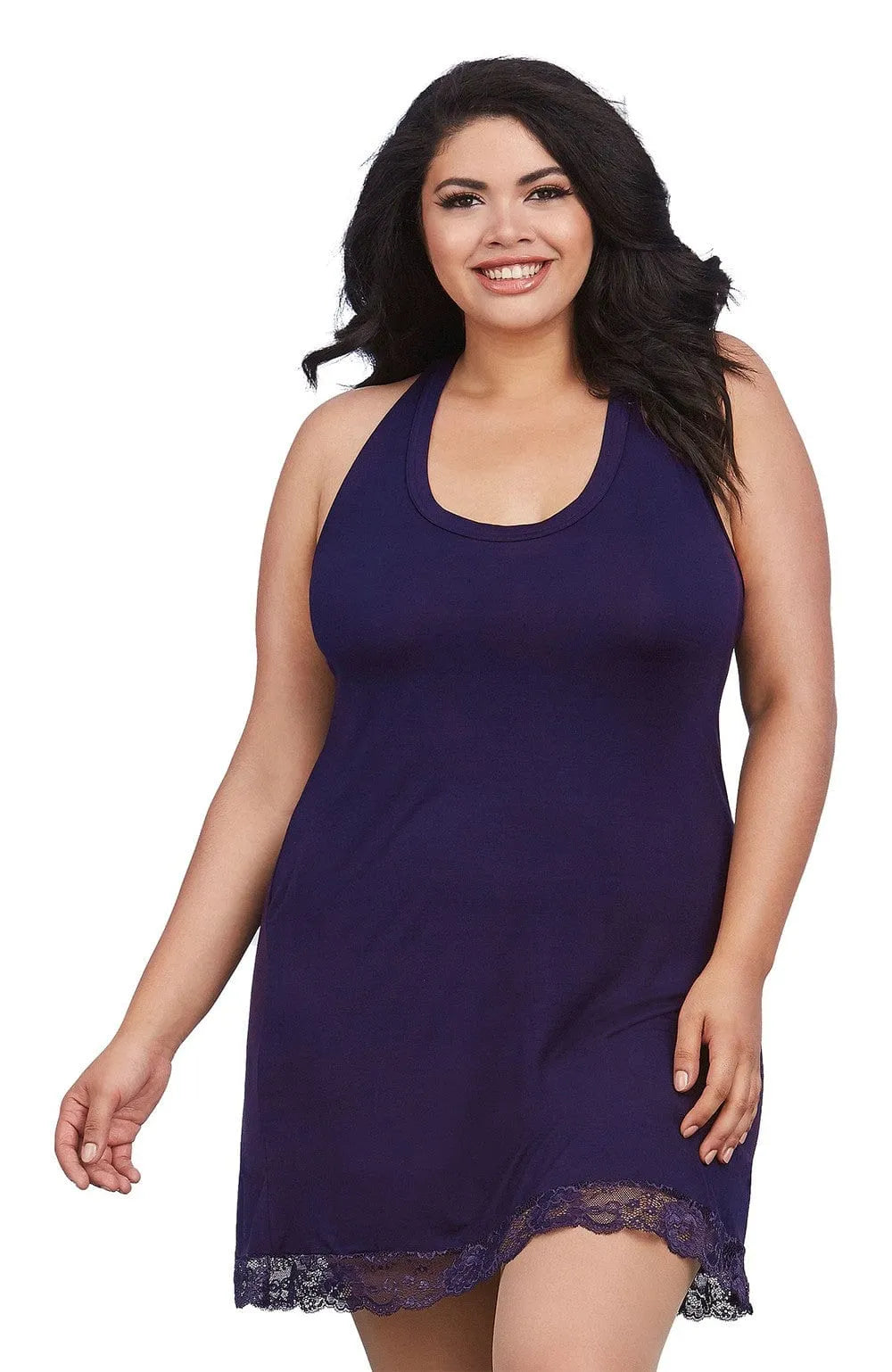 Nuisette Grande Taille Prune En Jersey Doux