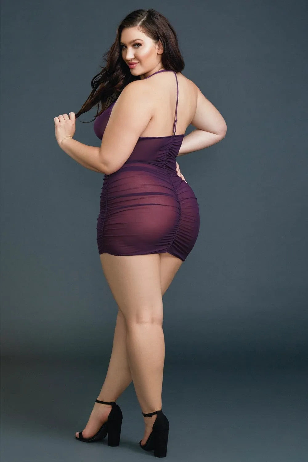Nuisette Grande Taille Violette Avec Zip