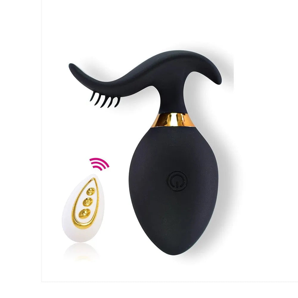 Oeuf Vibrant Silicone Noir Avec Télécommande 10 Mètres