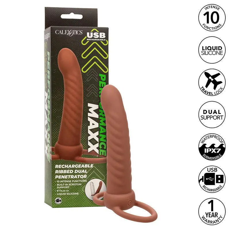 Pénétrateur Double Silicone Imperméable Rechargeable