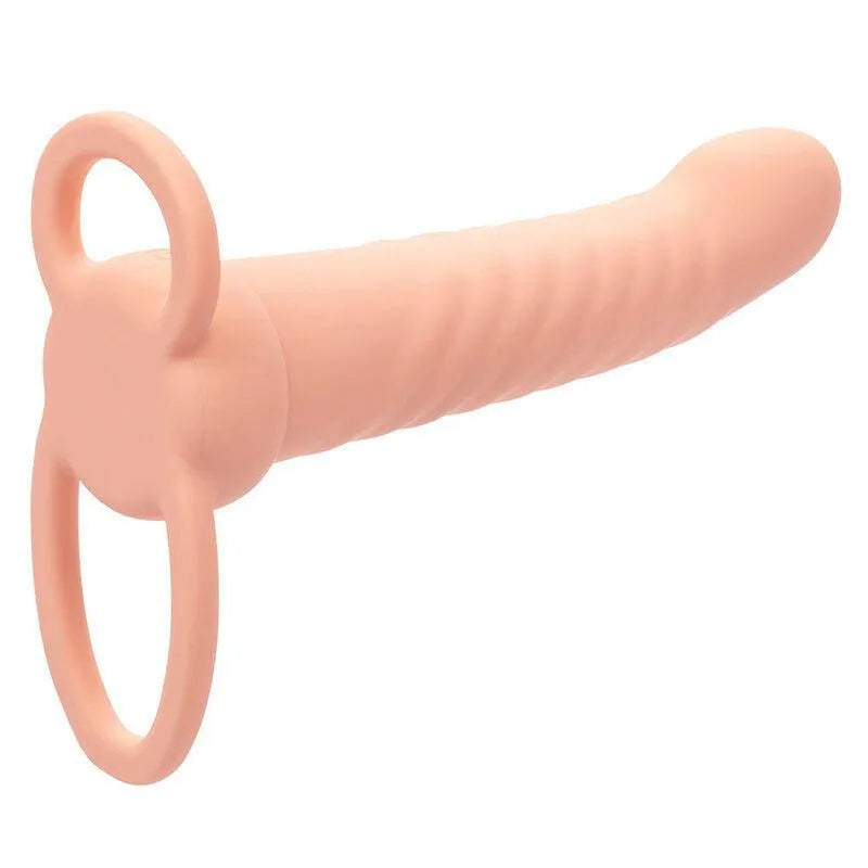 Pénétrateur Double Silicone Nervuré Rechargeable Pour Double Pénétration