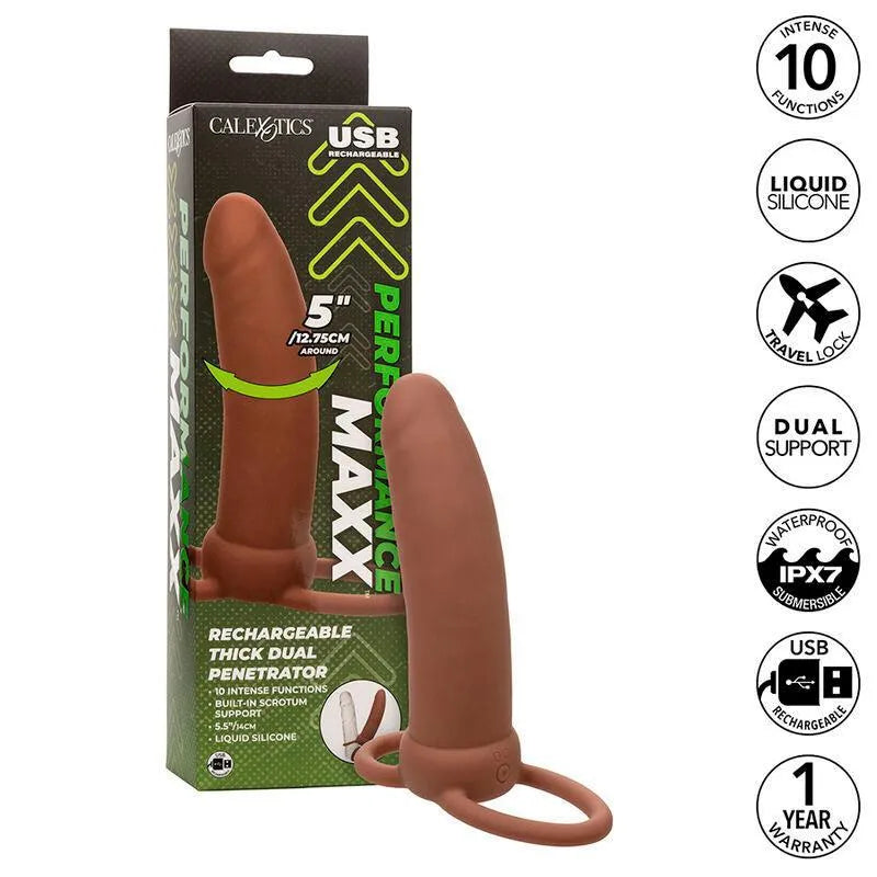 Pénétrateur Double Silicone Rechargeable Étanche