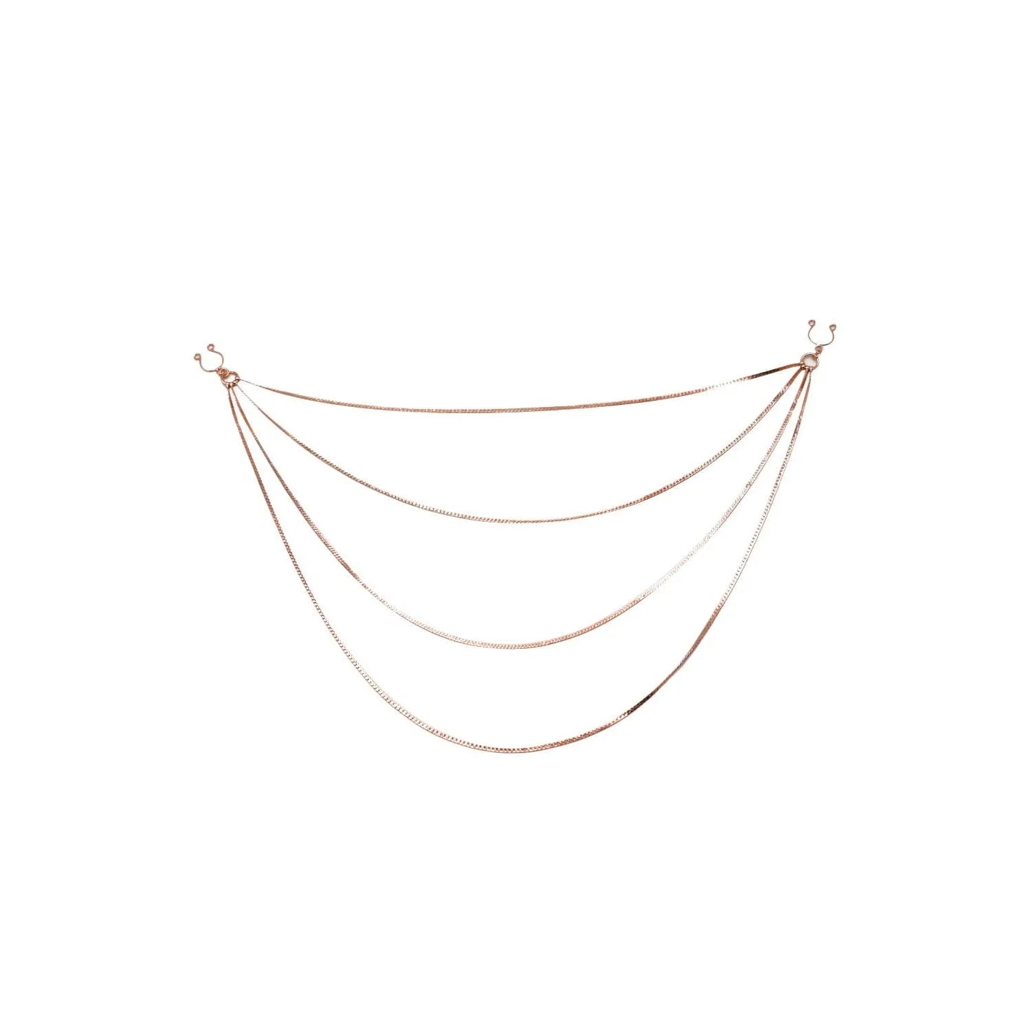 Parure Bijoux Corps Pinces Tétons Rose Doré