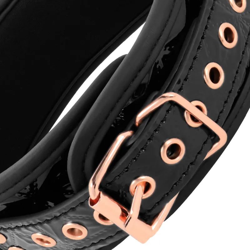 Collier Bdsm Cuir Végétalien Sans Nickel