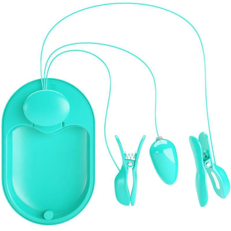 Pinces À Tétons Électrostimulation Silicone Bleu