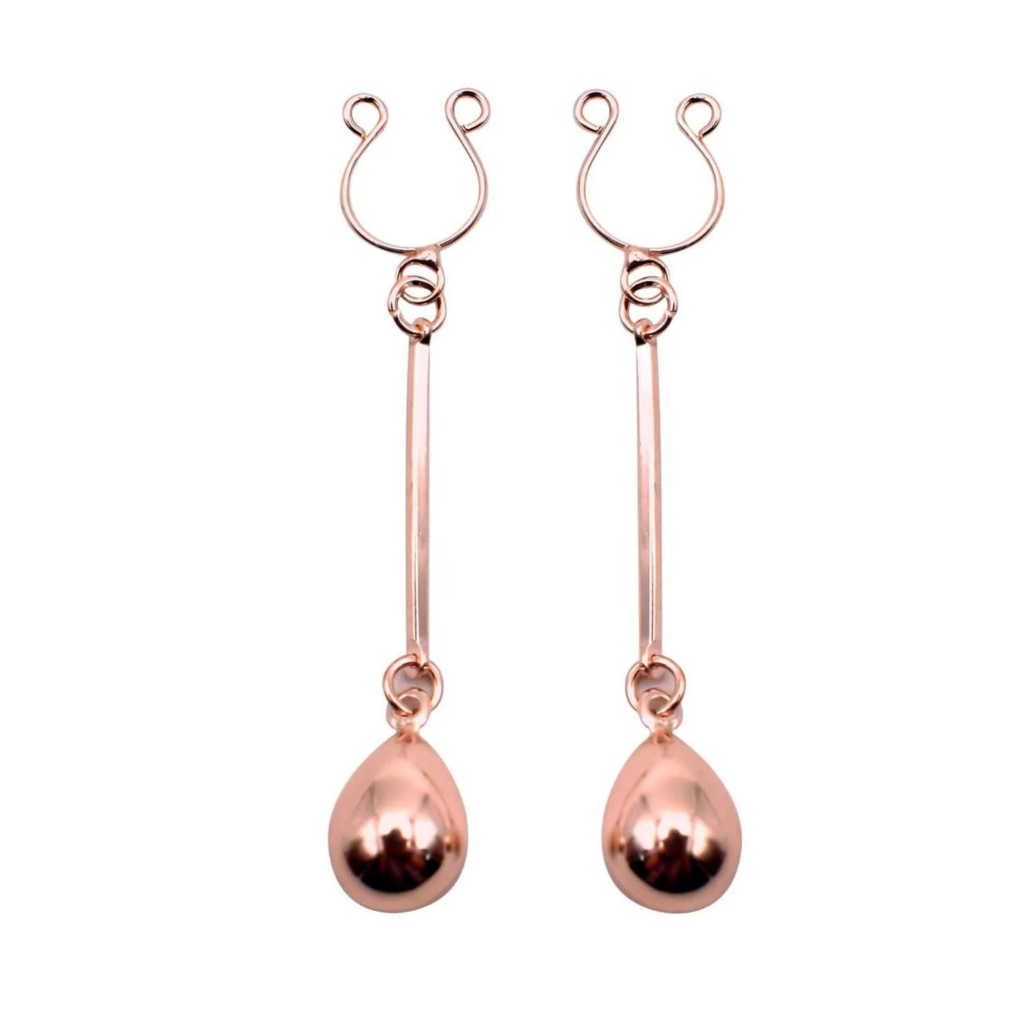 Pinces Tétons Rose Doré En Acier Inoxydable