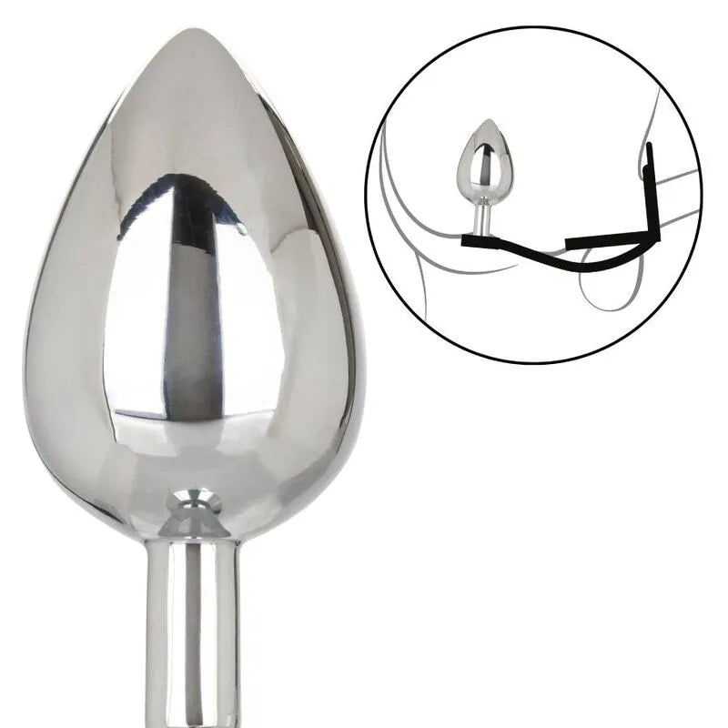 Plug Anal Métal Xl Avec Rehausseur Silicone