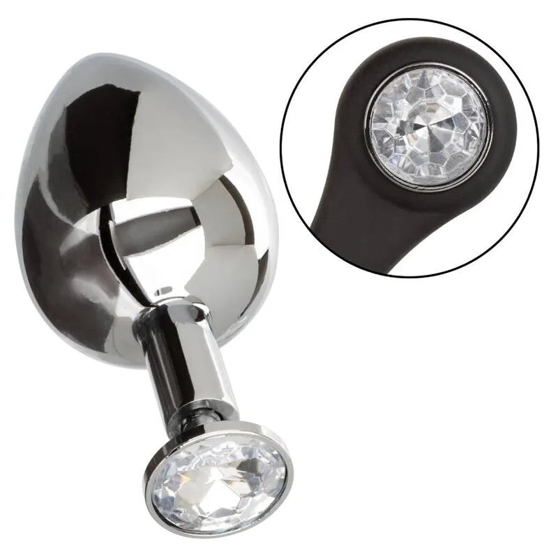 Plug Anal Métal Xl Avec Rehausseur Silicone