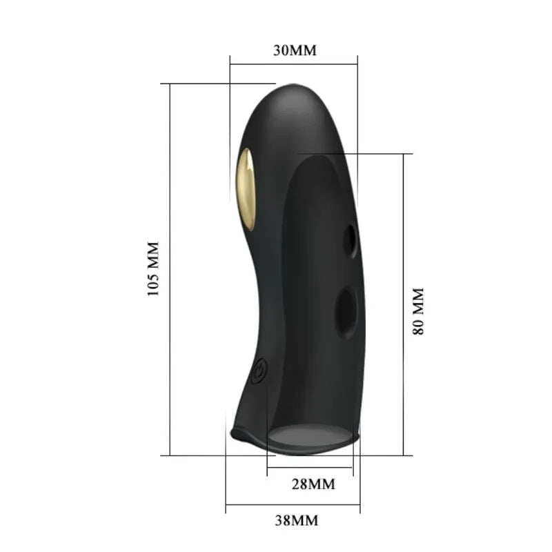 Protège-Doigt Électrostimulation Silicone Noir Rechargeable