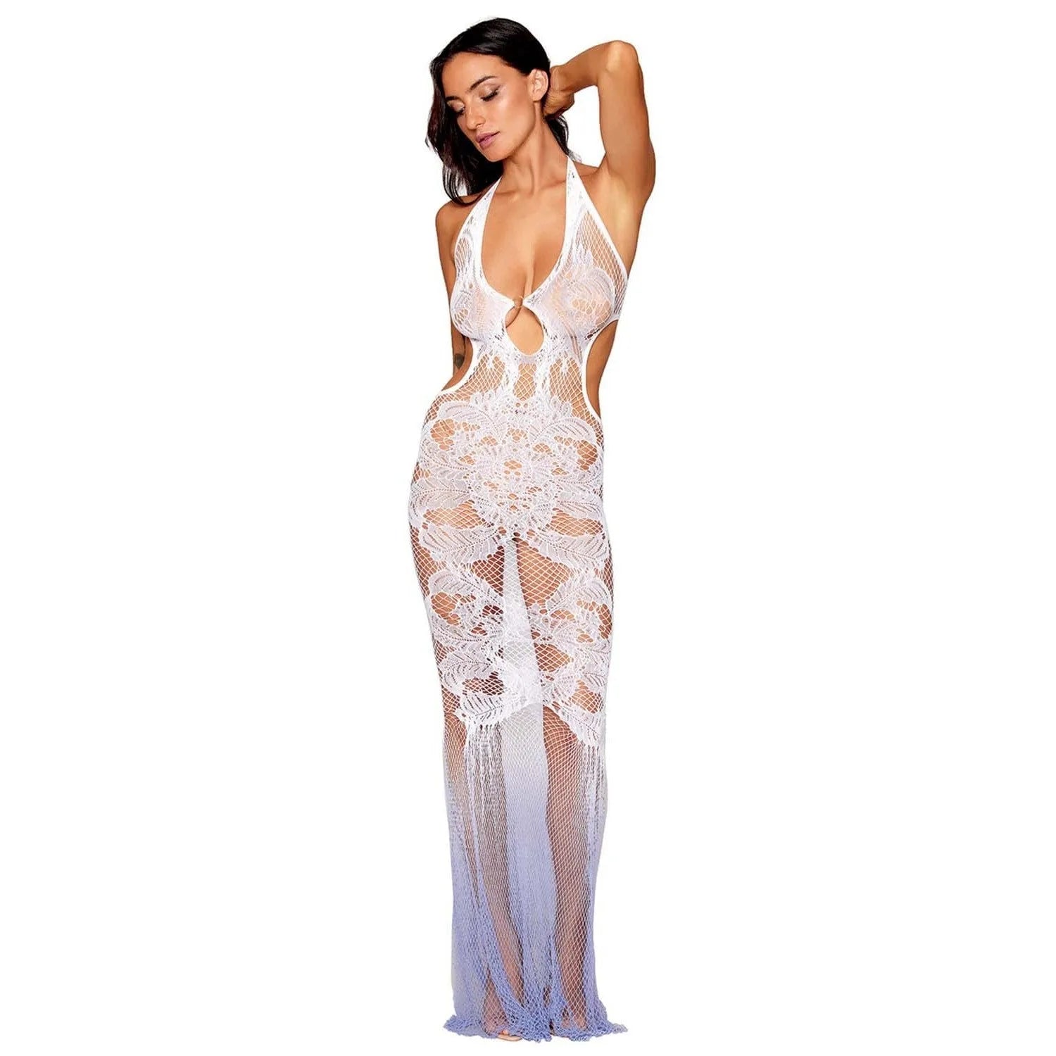 Robe Bodystocking Dentelle Dos Nu Blanche