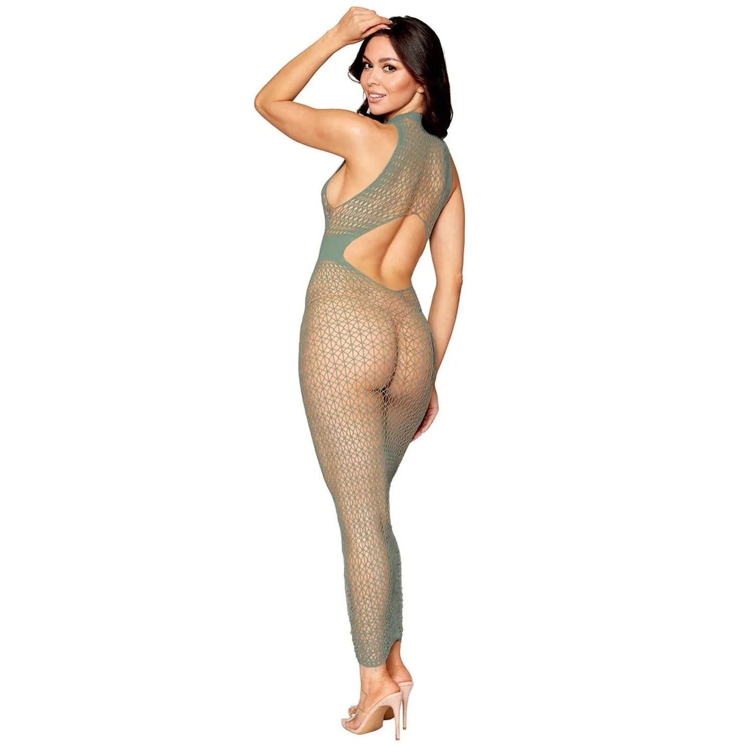 Robe Bodystocking Géométrique Dos Nu