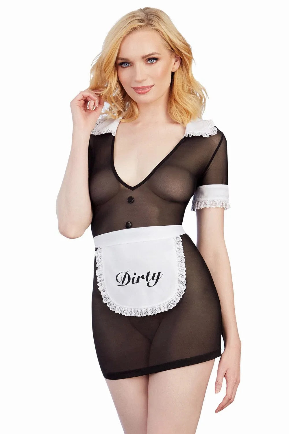 Robe Déguisement Servante Transparente Avec Dentelle