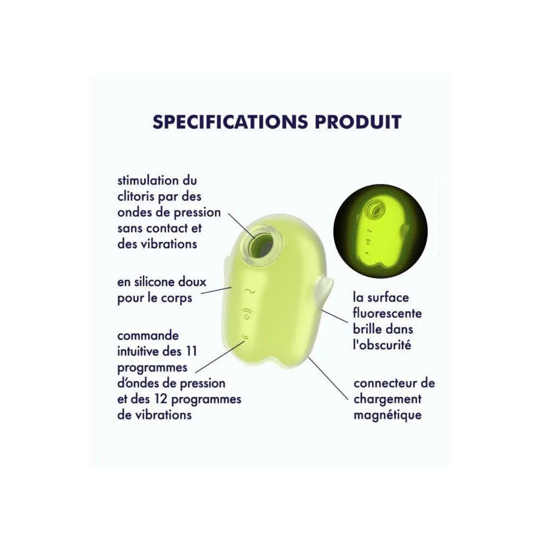 Satisfyer Glowing Ghost Vibromasseur Silicone Étanche