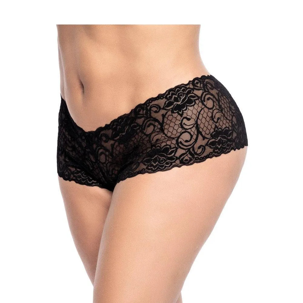 Shorty Grande Taille Dentelle Noire Douce