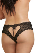Shorty Grande Taille Dentelle Noire Ouvert Femme