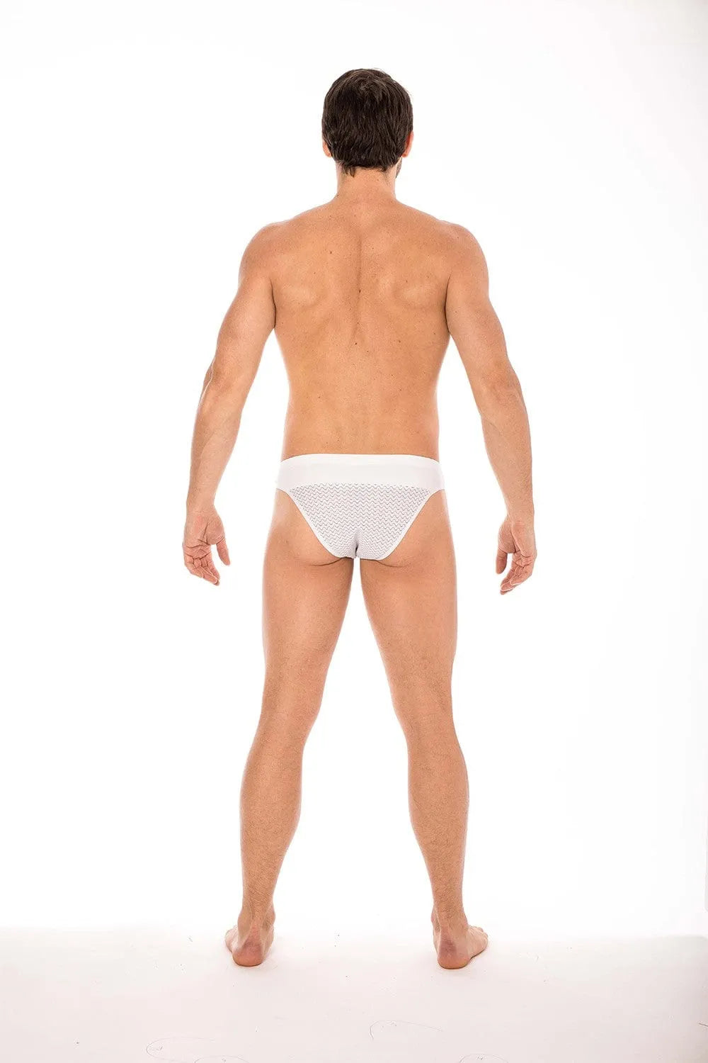 Slip Blanc Géométrique Confortable Homme