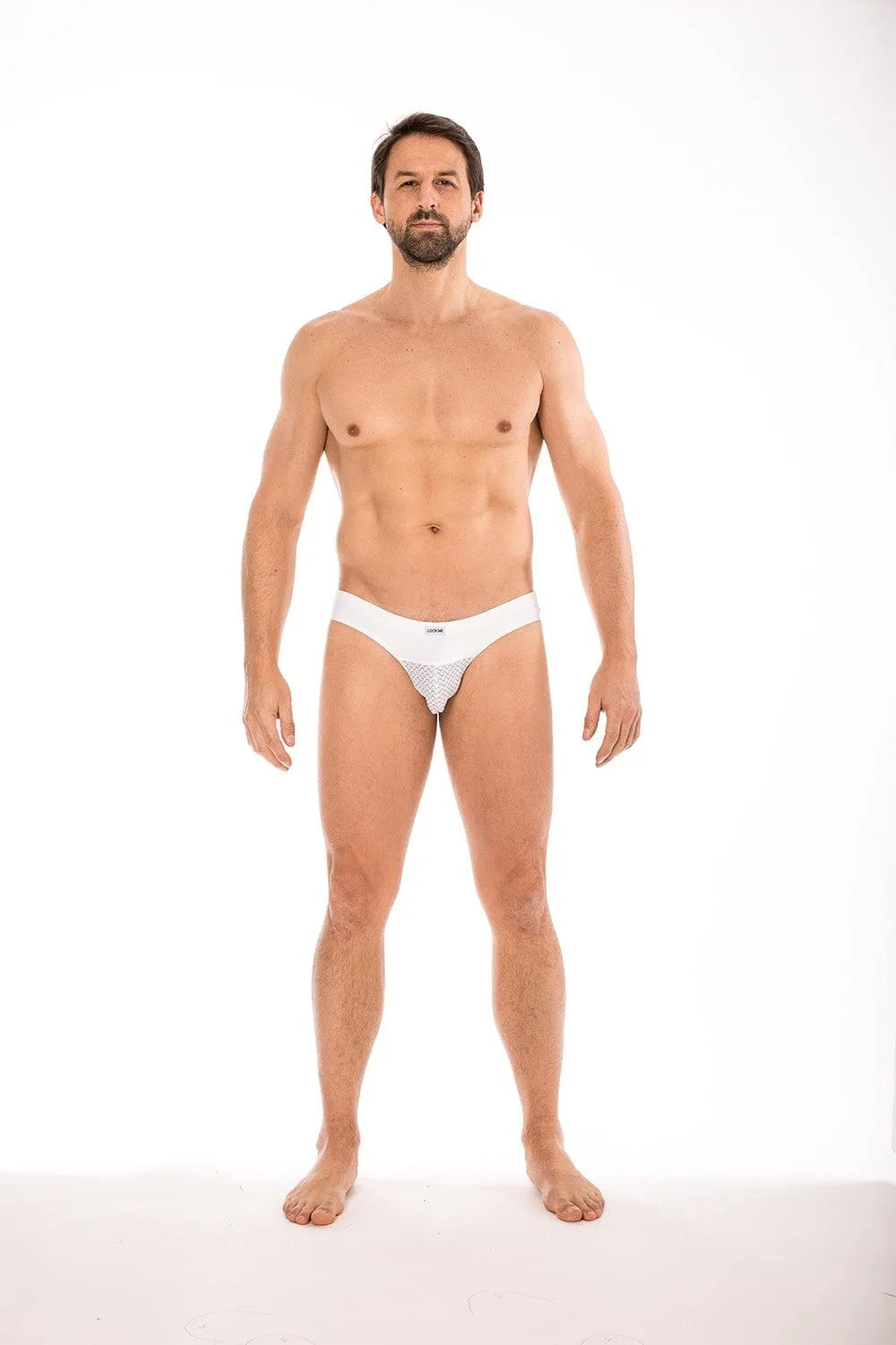 Slip Blanc Géométrique Confortable Homme