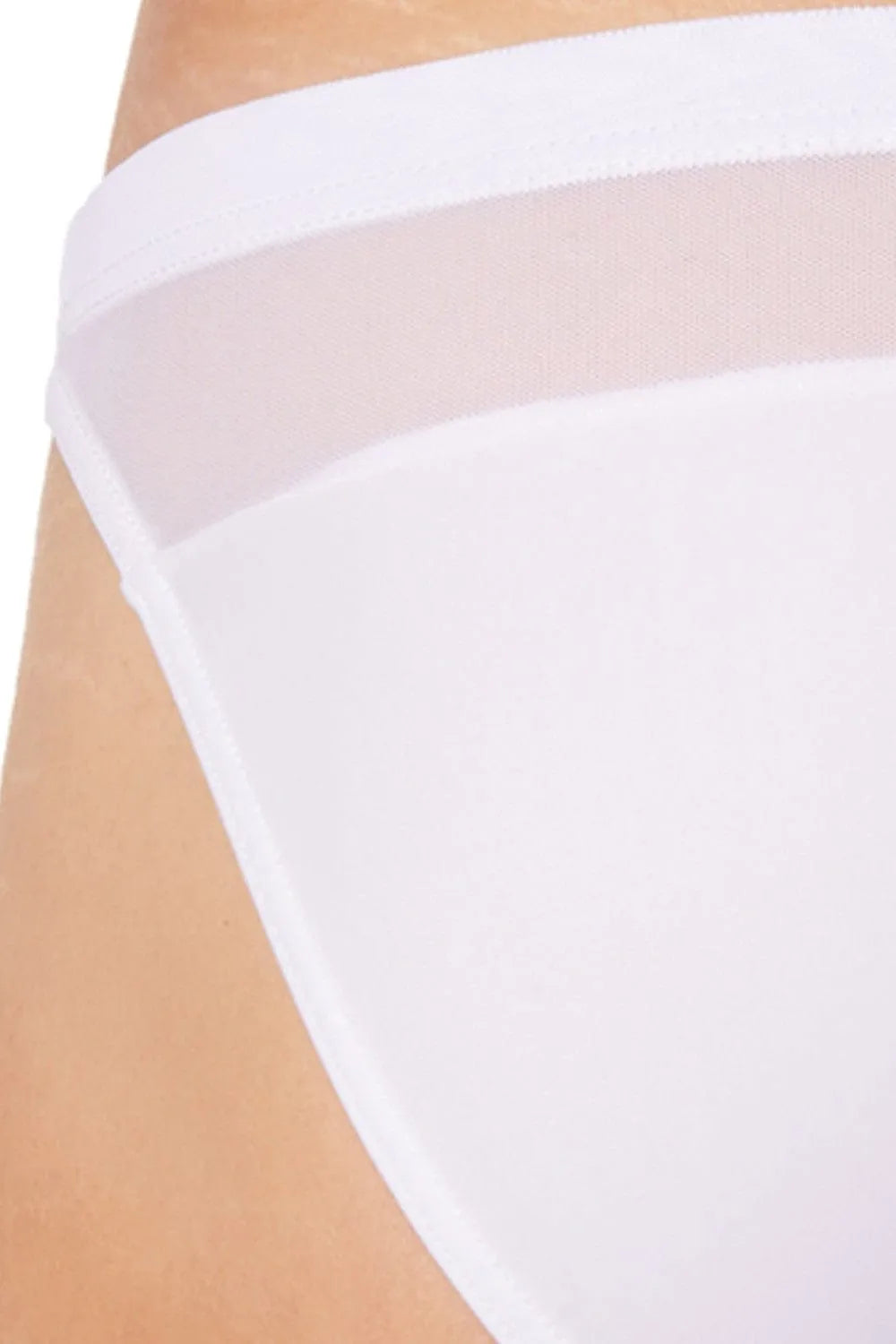 Slip Brief Blanc Satiné Motifs Vagues Sexy