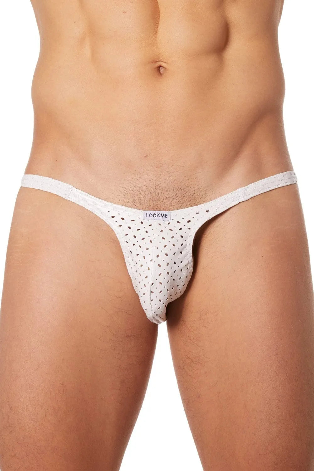 Slip Fétichiste Blanc Simili Cuir Lumineux