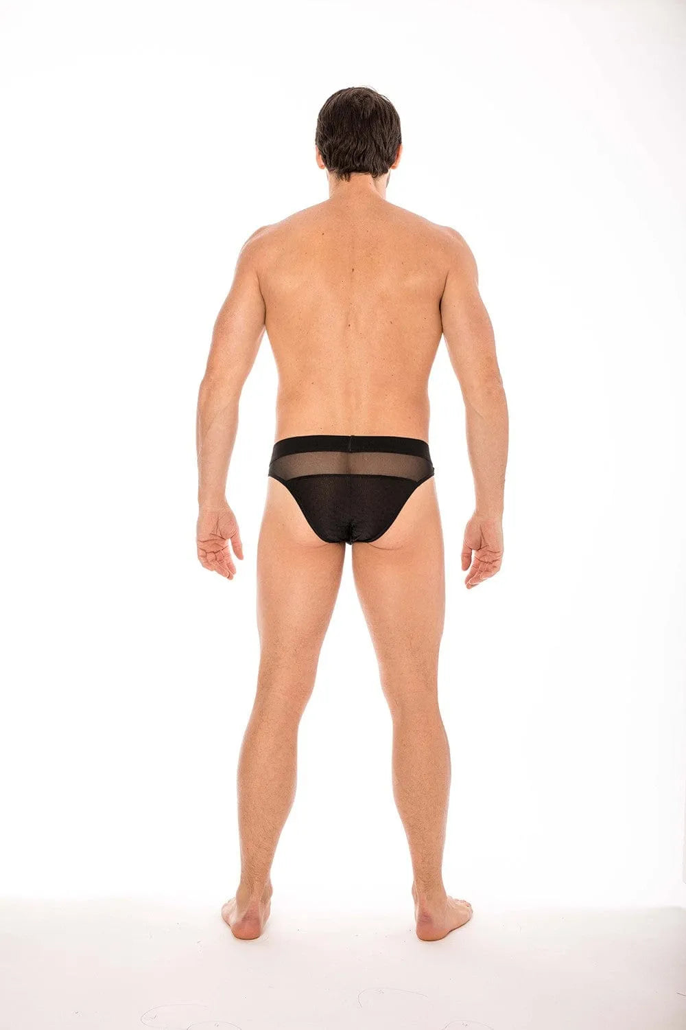 Slip Noir Résille Transparent Confortable Lookme