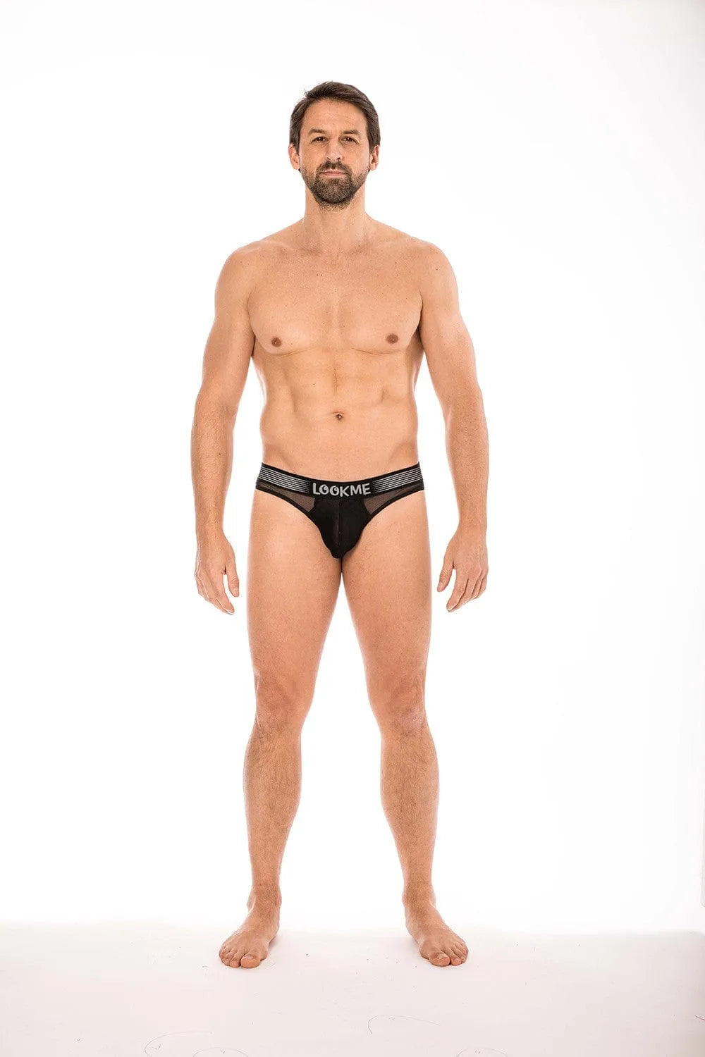 Slip Noir Résille Transparent Confortable Lookme