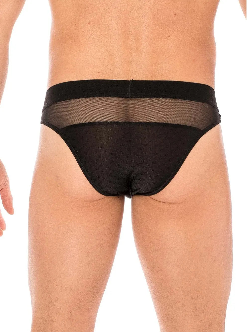 Slip Noir Résille Transparent Confortable Lookme