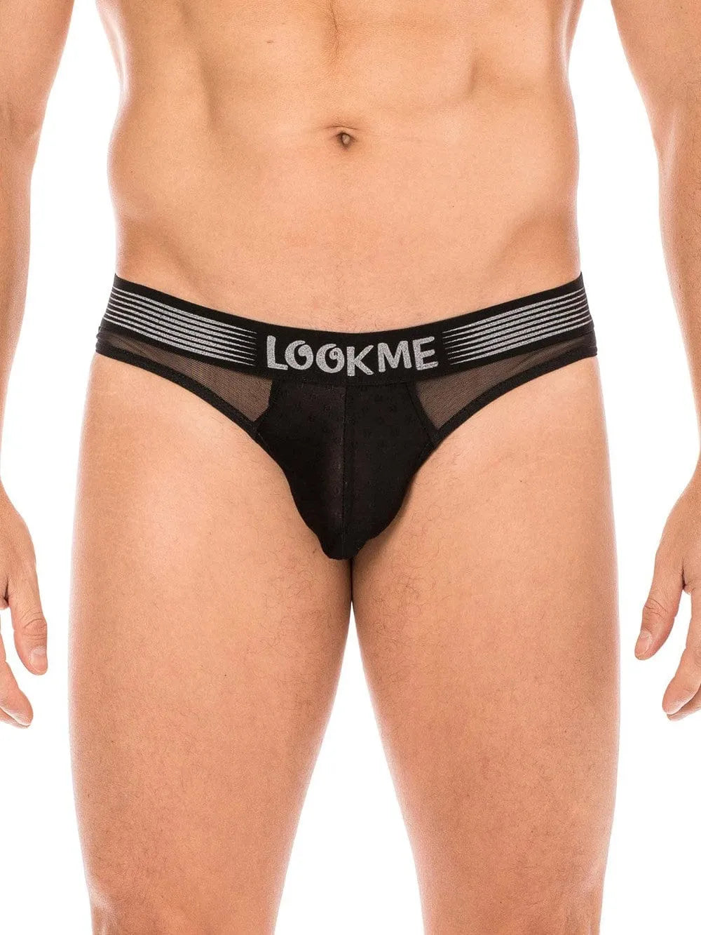 Slip Noir Résille Transparent Confortable Lookme