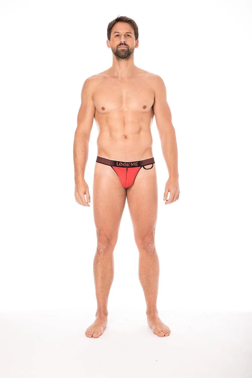 Slip Rouge Échancré Confortable Avec Fermeture Éclair