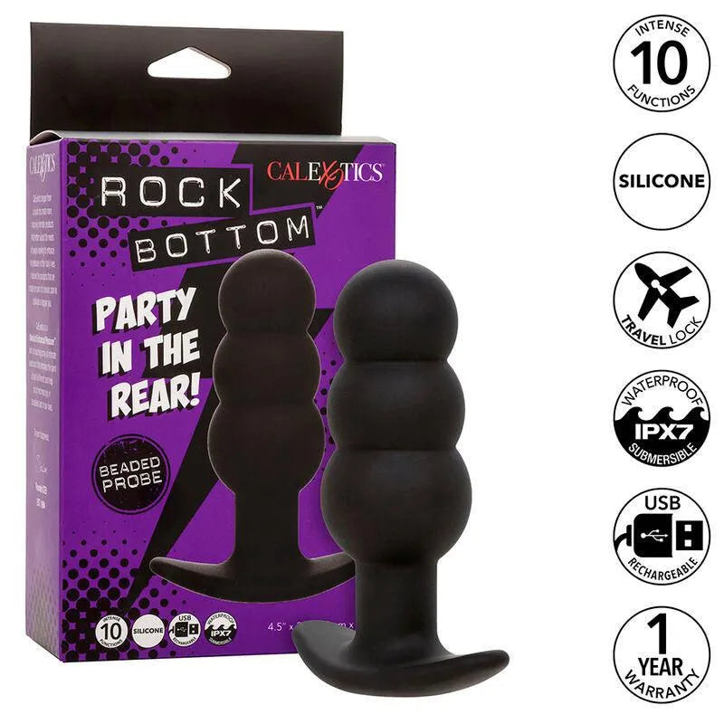 Sonde Perlée Vibrante En Silicone Rechargeable