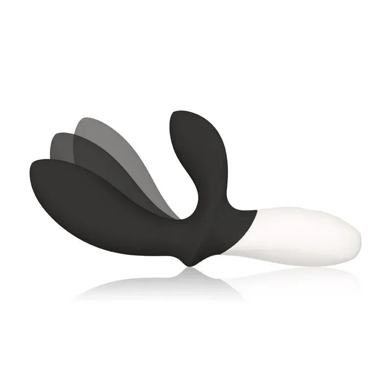 Stimulateur prostate vibrant noir et blanc en silicone, forme ergonomique, 12 modes, étanche, USB, double moteur.