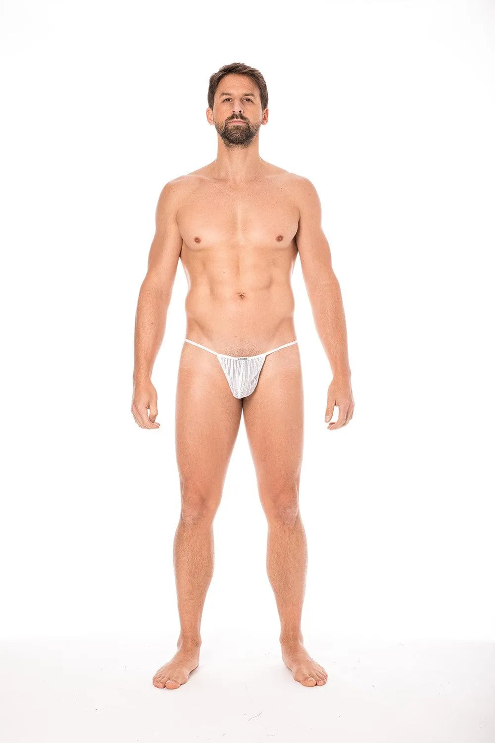 String Blanc Semi-Transparent Sensuel Avec Chaînette