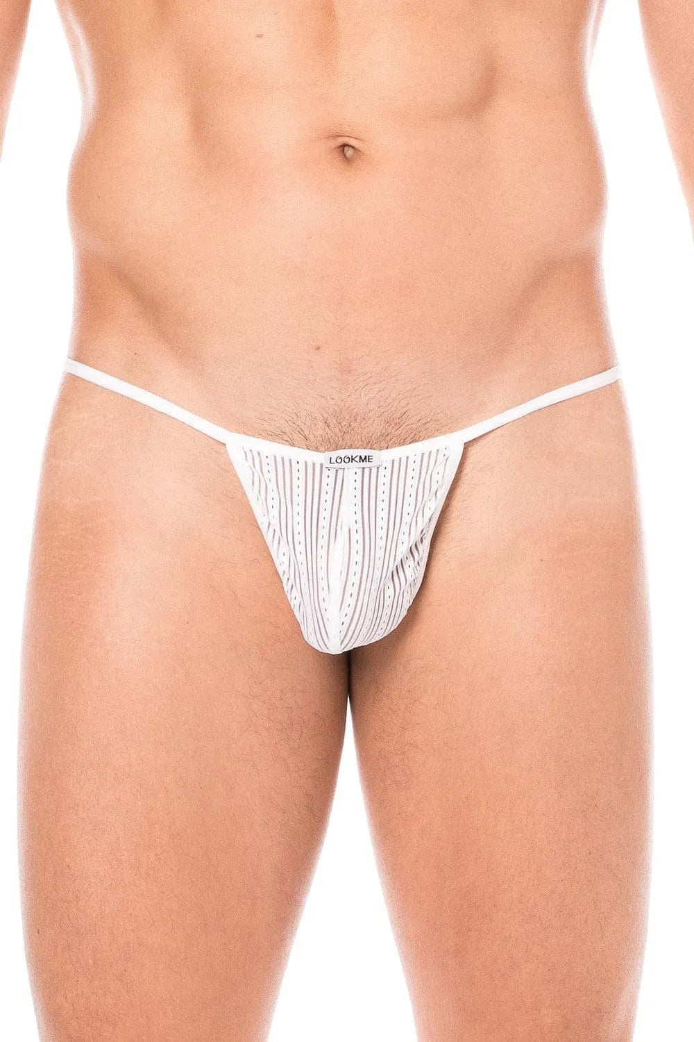 String Blanc Semi-Transparent Sensuel Avec Chaînette