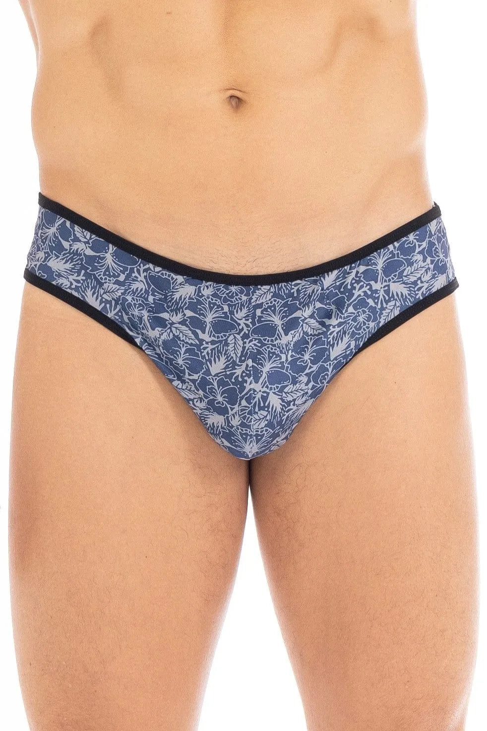 String Homme Bleu Imprimé Feuilles Lookme