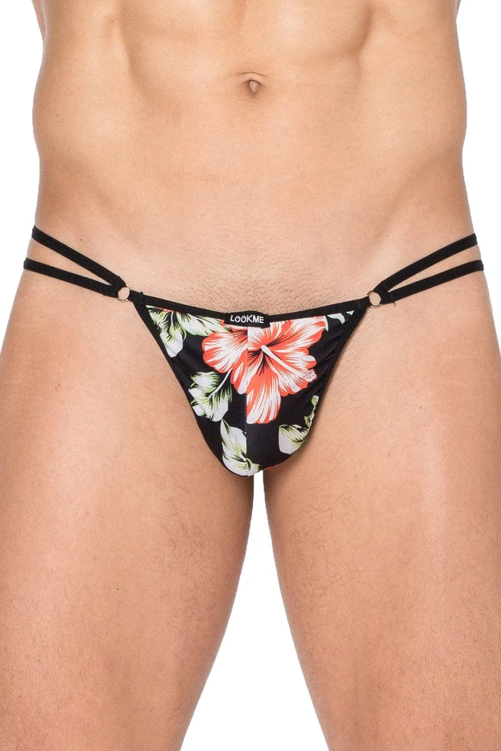 String Noir Floral Double Ficelles Lookme