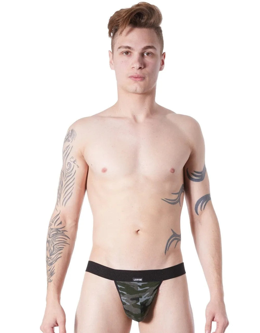 String Noir Sexy Camouflage Confortable Pour Homme