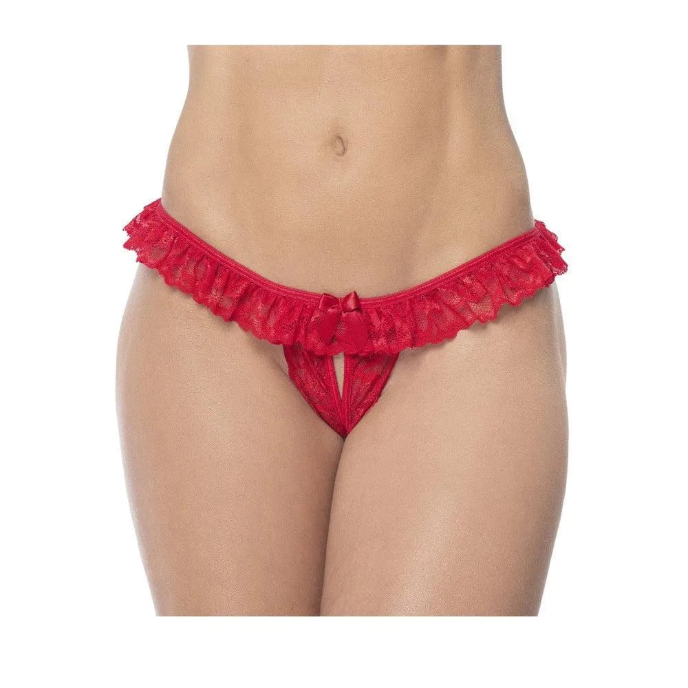 String Rouge En Dentelle