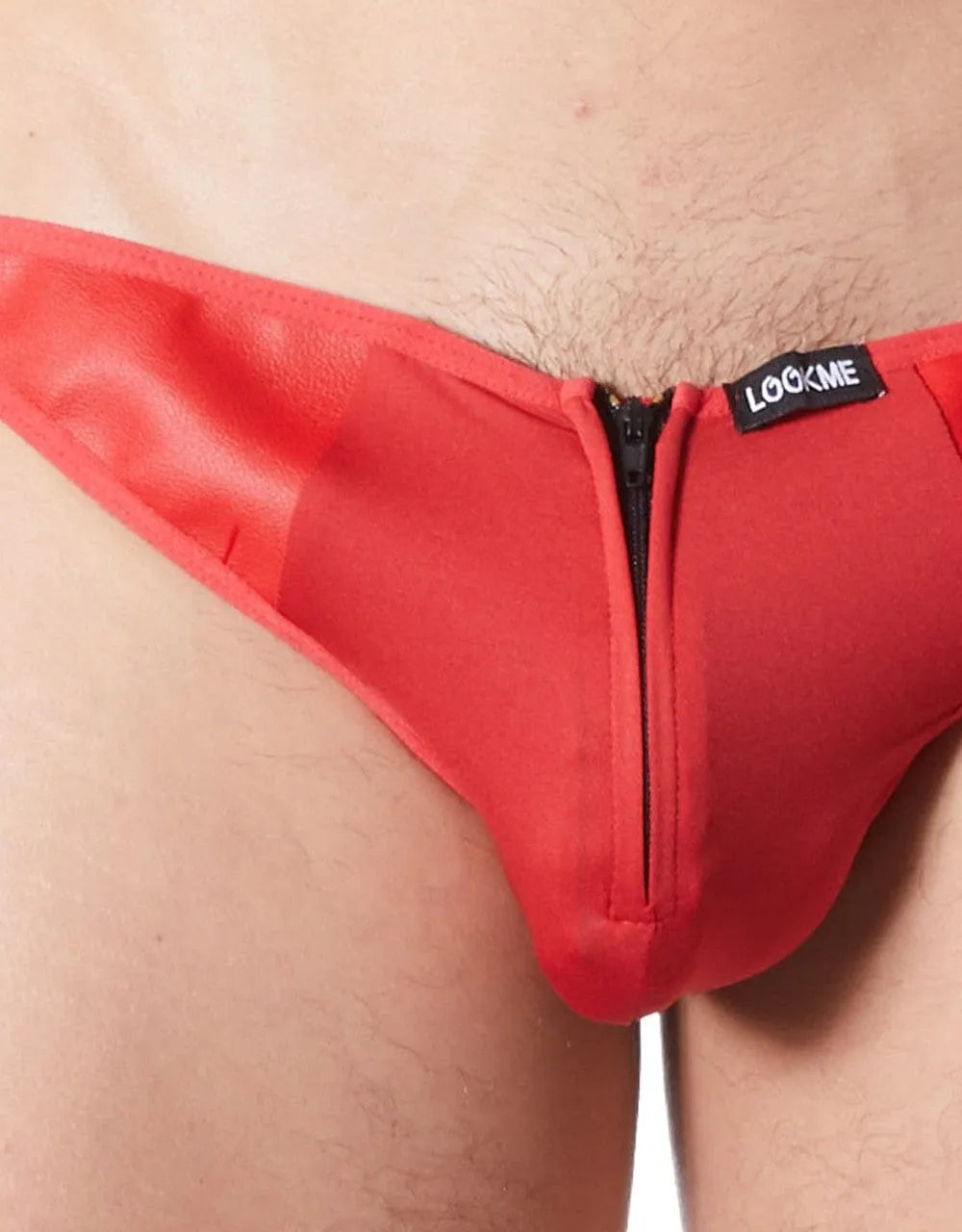 String Rouge Sexy Fermeture Éclair