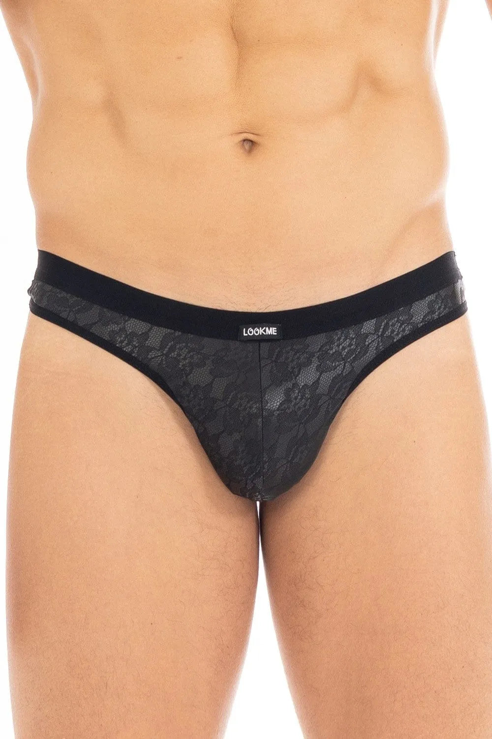 String Sexy Noir Simili Cuir Homme Lookme