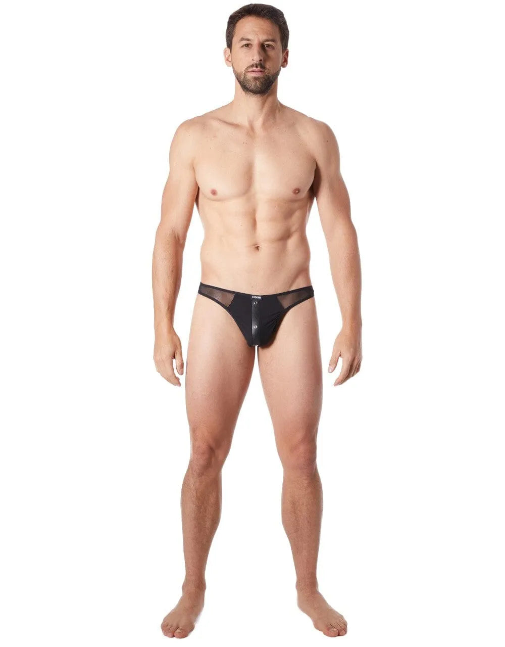 String Sexy Noir Style Cuir Transparent