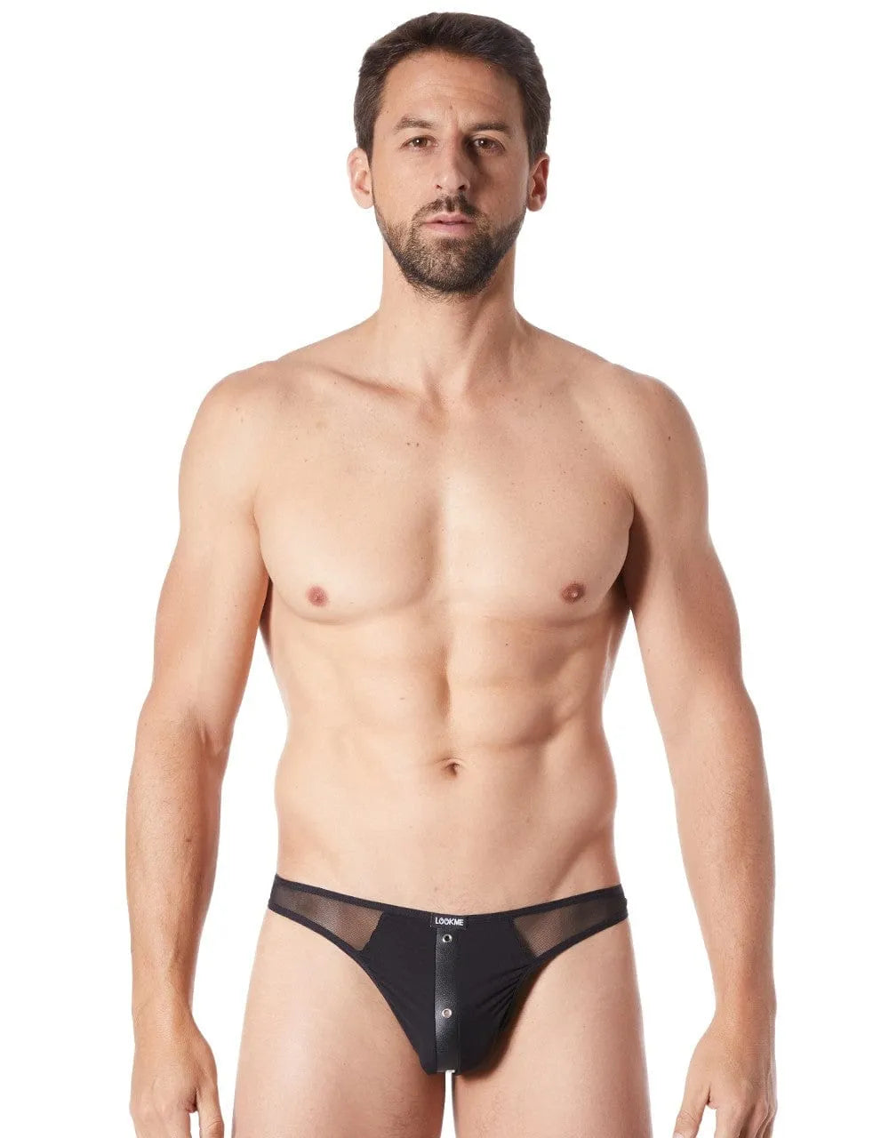 String Sexy Noir Style Cuir Transparent