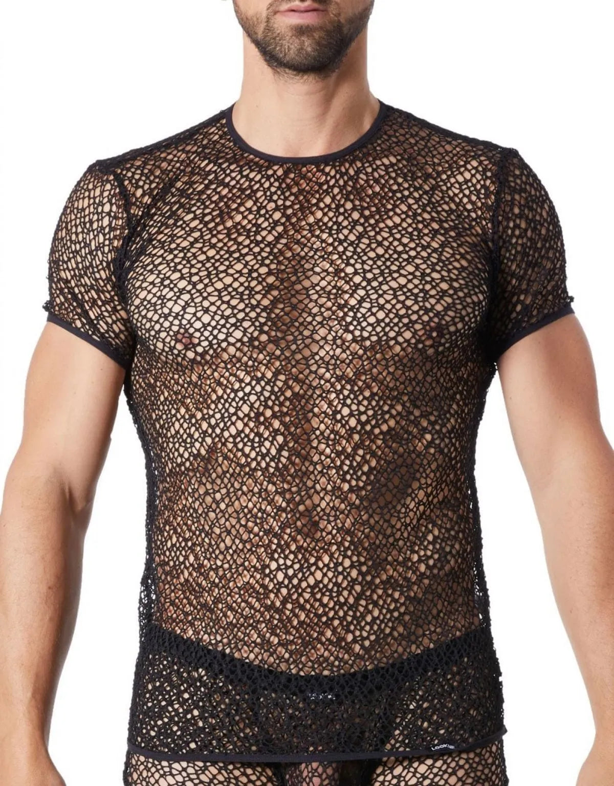 T-Shirt Filet Noir Sexy Pour Homme