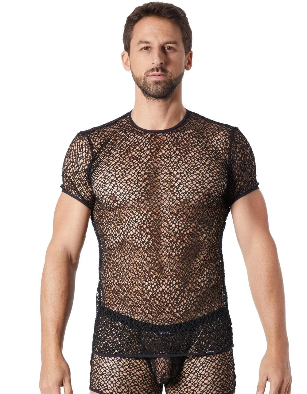 T-Shirt Filet Noir Sexy Pour Homme