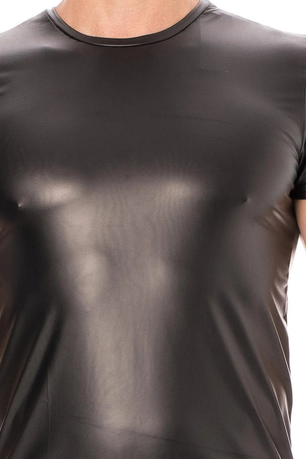 T-Shirt Noir En Simili Cuir Pour Jeux De Domination