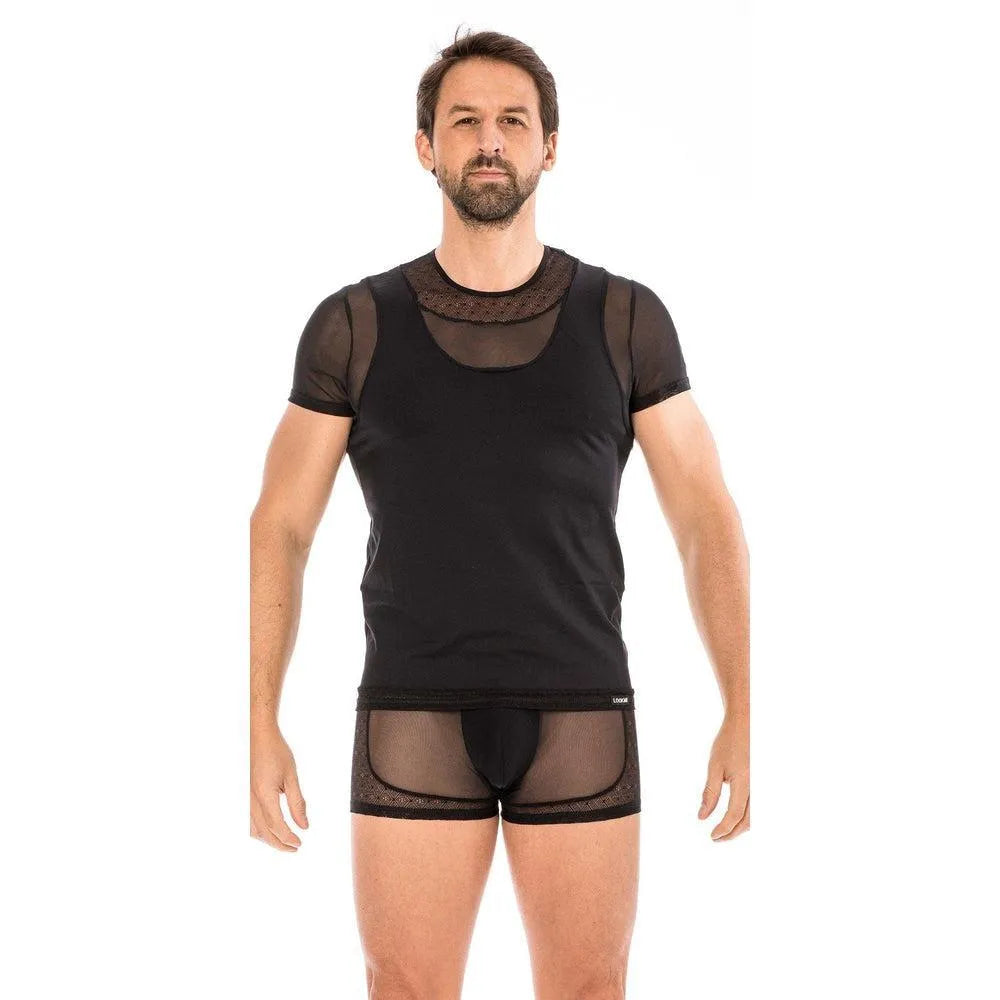 T-Shirt Noir Résille Dentelle Lookme