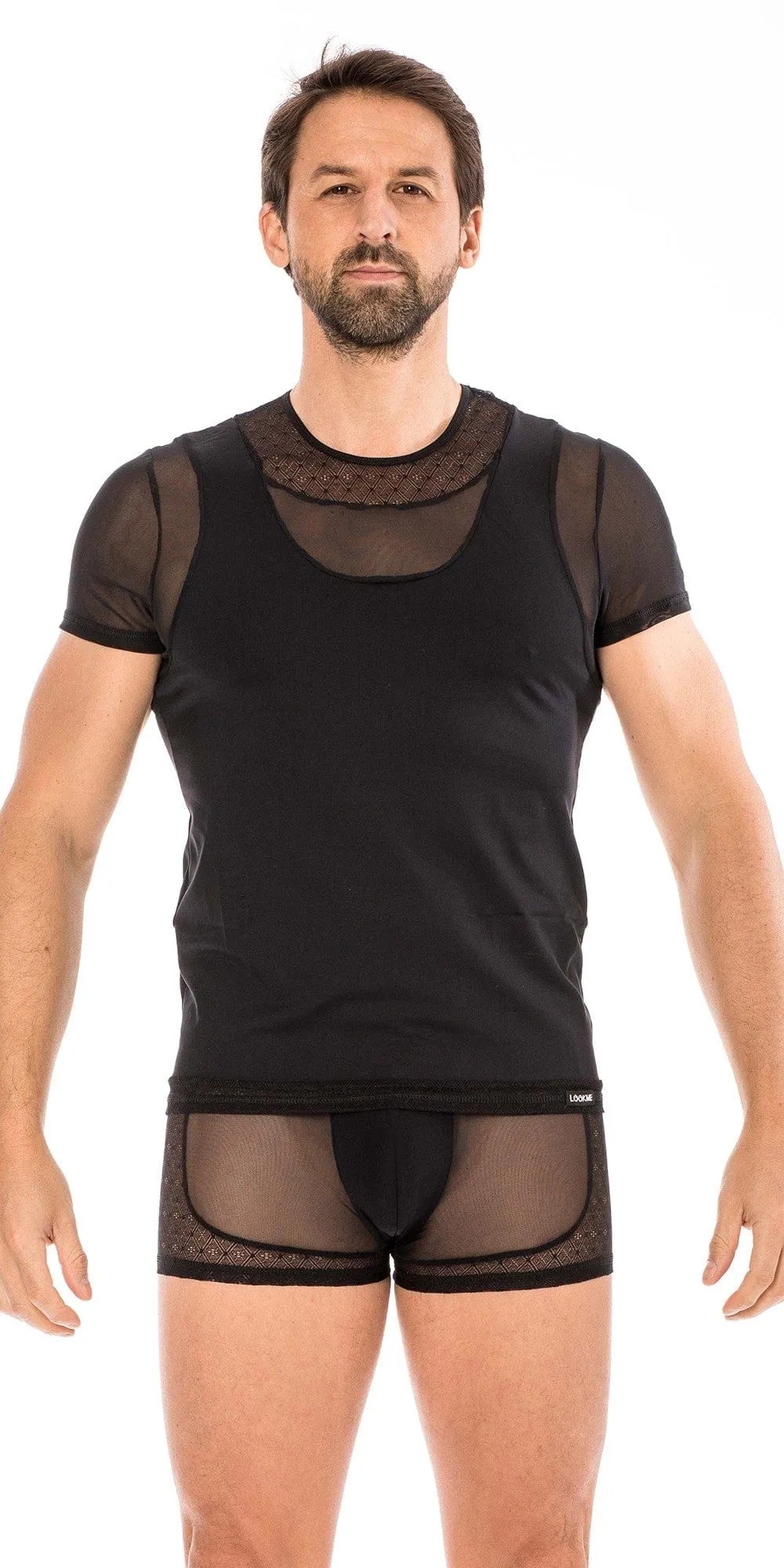 T-Shirt Noir Résille Dentelle Lookme