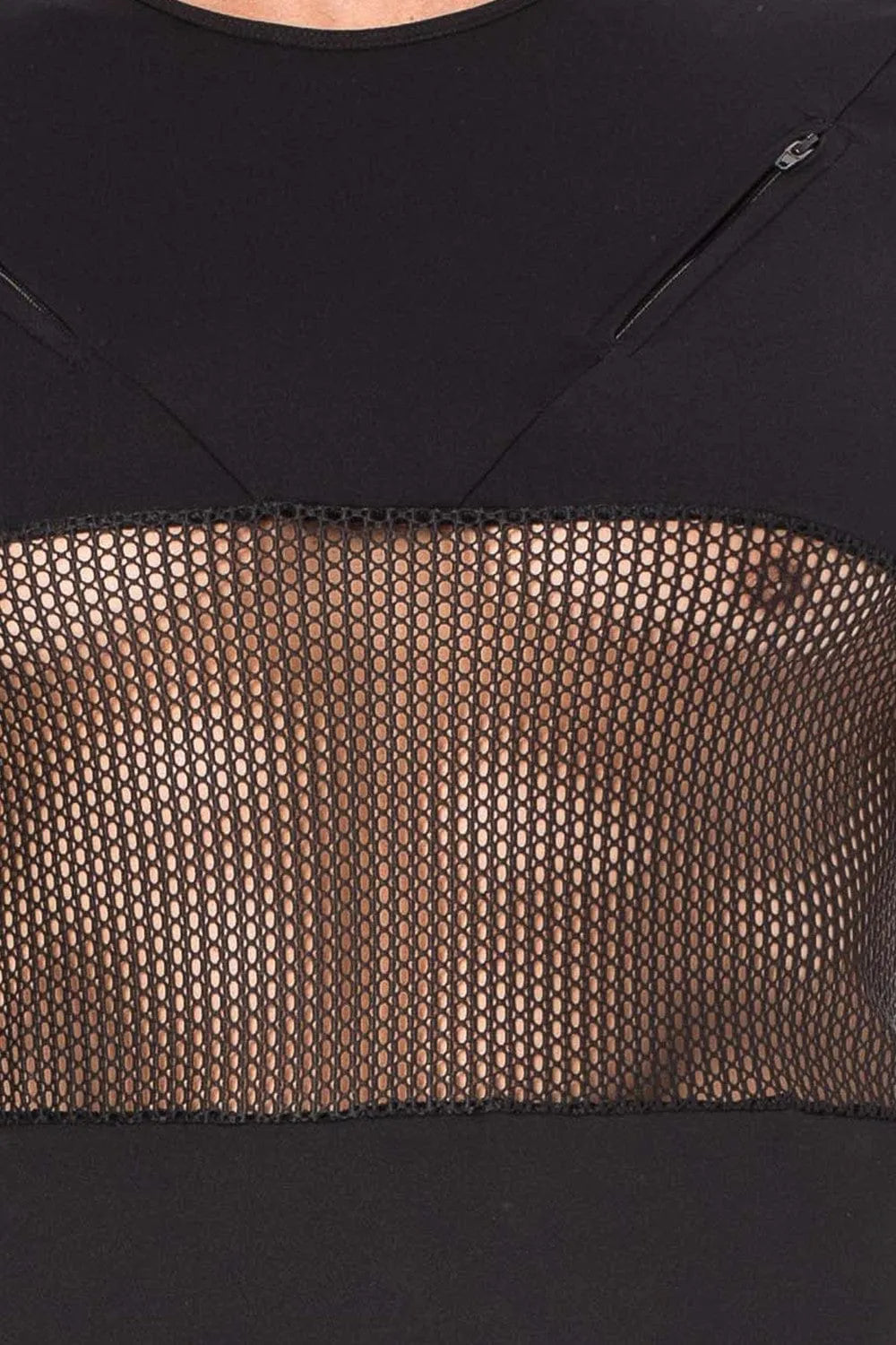 T-Shirt Noir Sexy Urban Avec Fermetures Éclair